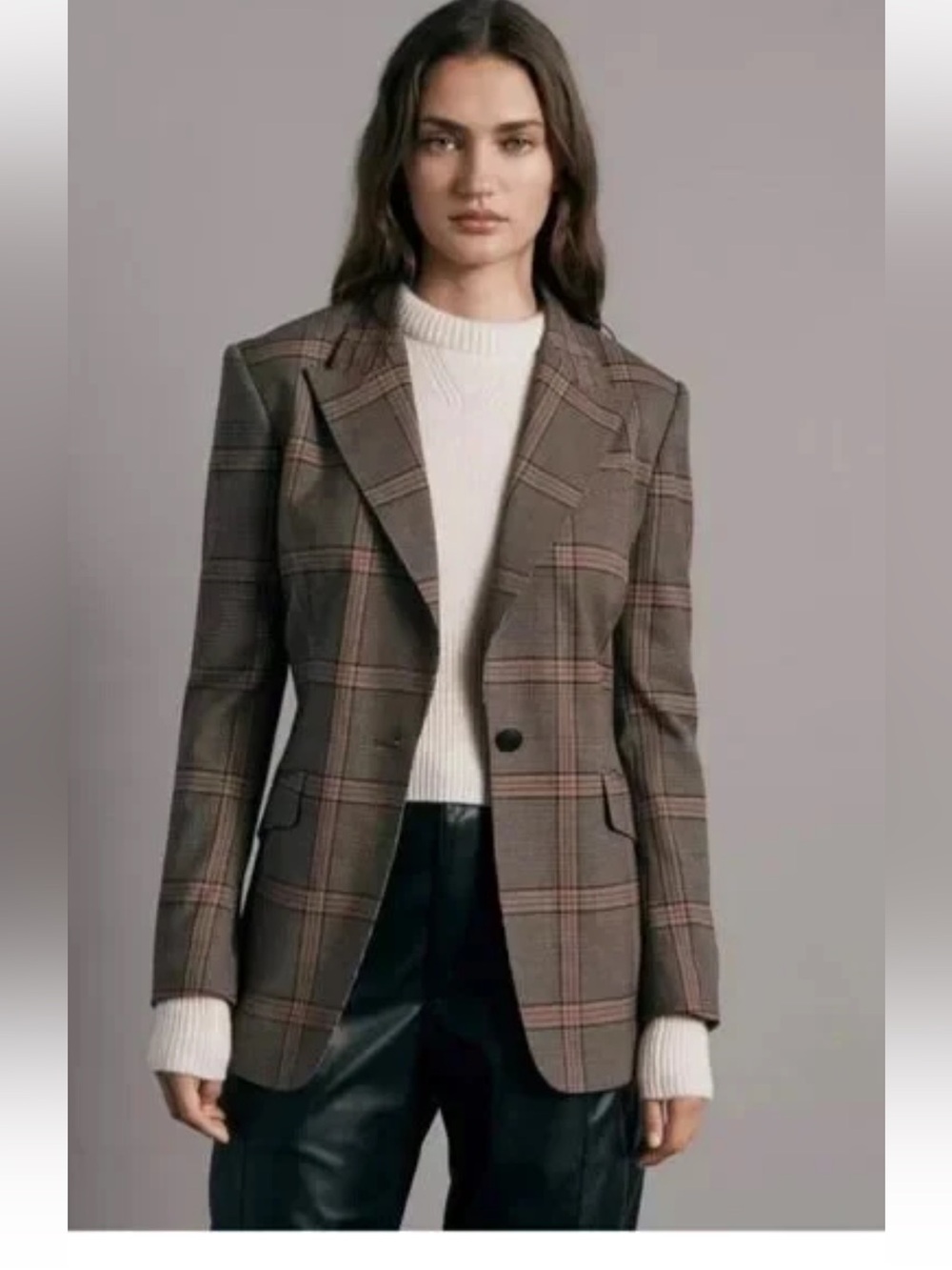 Rag & Bone Bianca Plaid Wool Blend Blazer - size 6